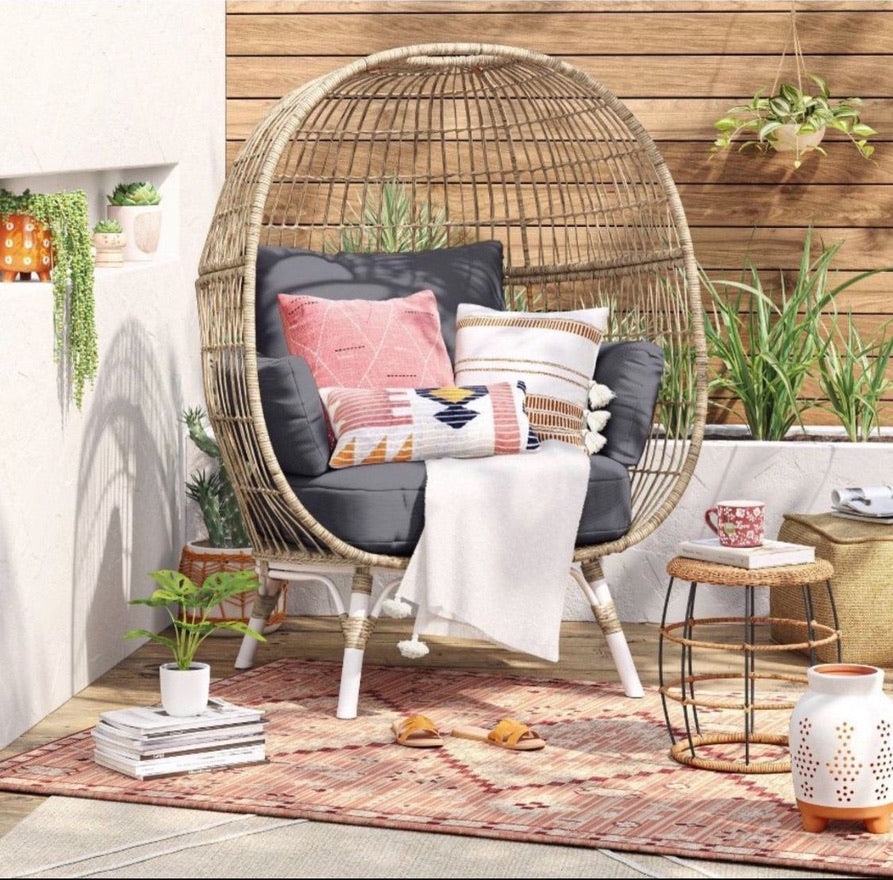 Southport Egg Chair with Natural/White Metal Legs - Charcoal - Opalhouse-Local Pick Up Only
