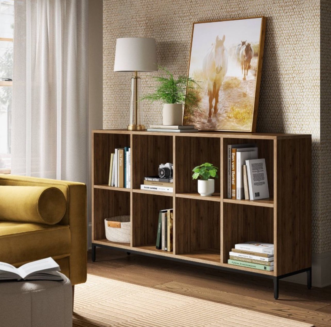 34" Loring 8 Cube Bookshelf Walnut - Threshold - Local Pick Up Only