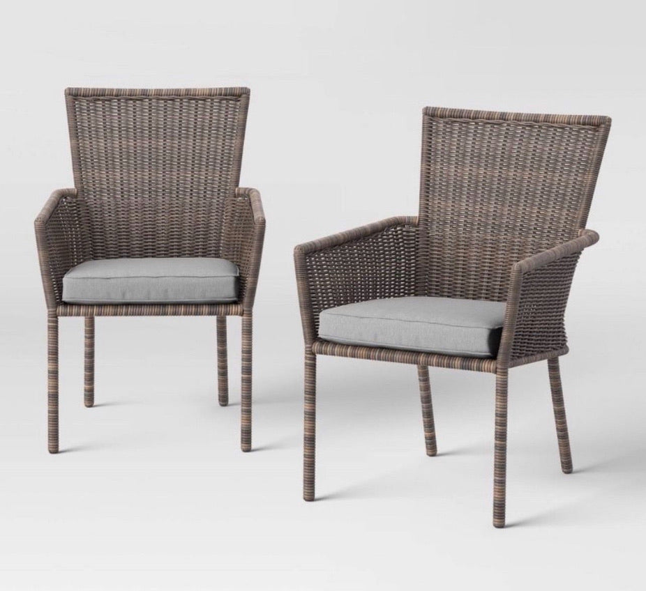 Monroe 2pk Patio Stack Dining Chairs - Gray - Threshold - Local Pick Up Only