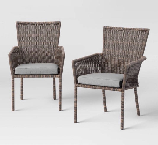 Monroe 2pk Patio Stack Dining Chairs - Gray - Threshold - Local Pick Up Only