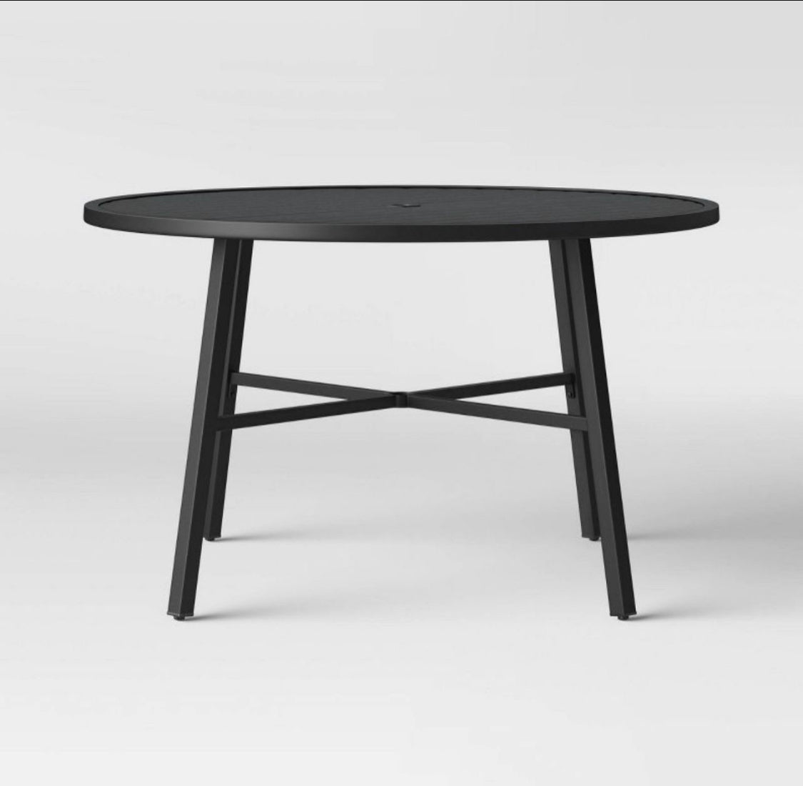 Fairmont 4-Person Round Patio Dining Table Black - Threshold - Local Pickup Only
