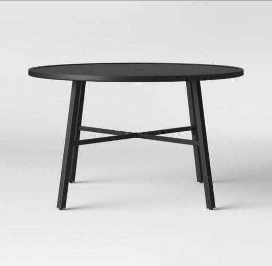 Fairmont 4-Person Round Patio Dining Table Black - Threshold - Local Pickup Only