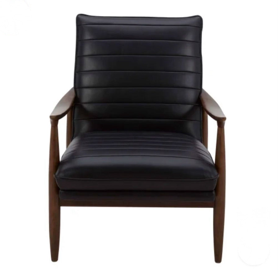 Hepbern Leather Chair with Ottoman - Local Pick Up Only