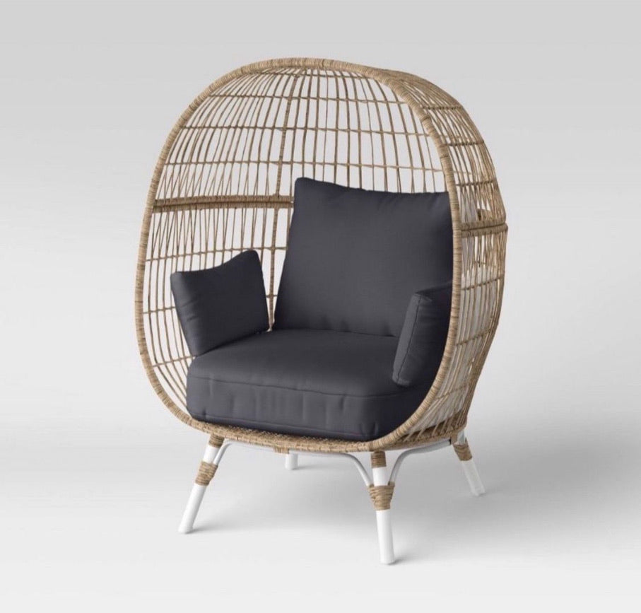Southport Egg Chair with Natural/White Metal Legs - Charcoal - Opalhouse-Local Pick Up Only