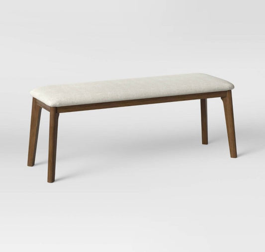 Astrid Mid-Century Dining Bench with Upholstered Seat Walnut - Threshold - Local Pick Up Only