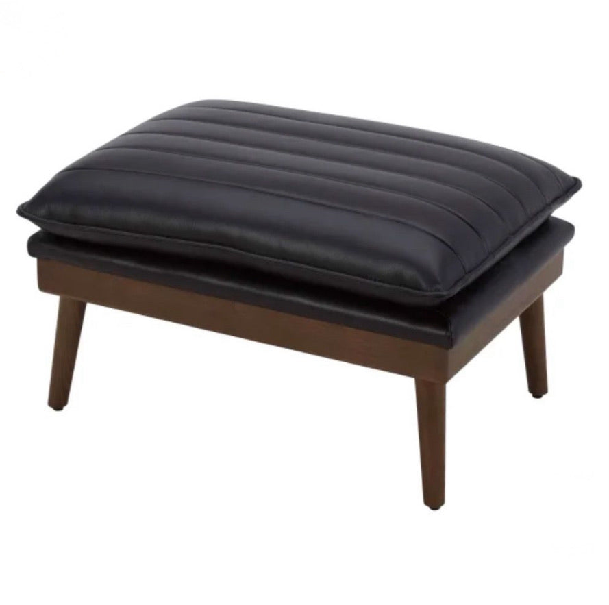 Hepbern Leather Chair with Ottoman - Local Pick Up Only