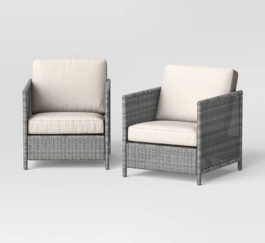 Monroe 2pk Motion Wicker Patio Club Chairs - Gray - Threshold - Local Pick Up Only