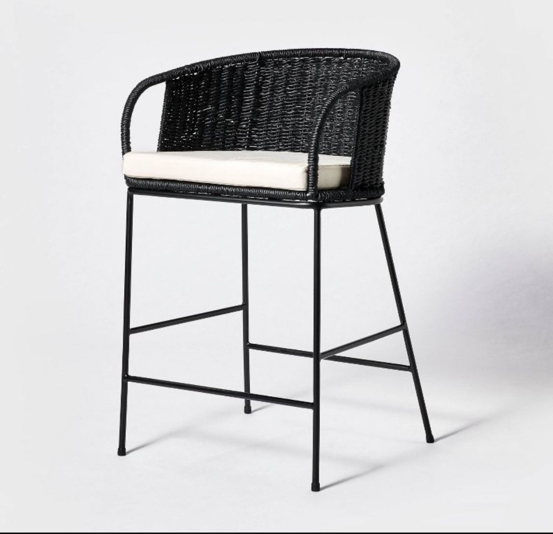 Westcliff Seagrass Counter Height Barstool Black - Threshold designed with Studio McGee - Local Pick Up Only