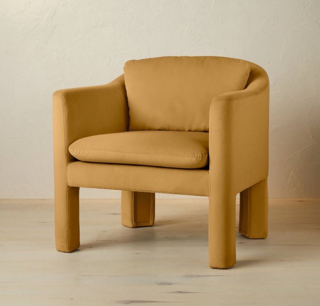 Linaria Fully Upholstered Velvet Accent Chair Mustard-Opalhouse designed with Junglow - Local Pickup Only