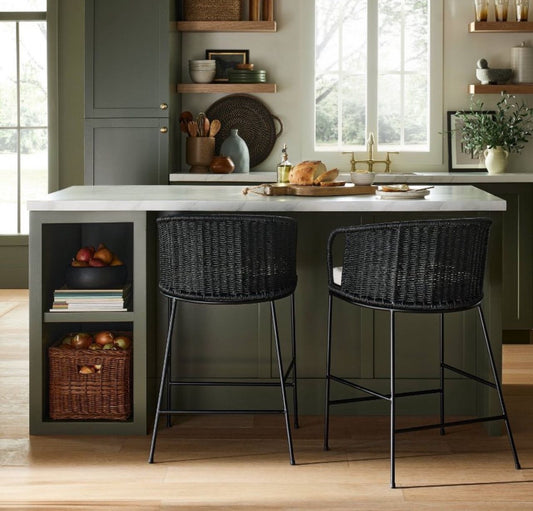 Westcliff Seagrass Counter Height Barstool Black - Threshold designed with Studio McGee - Local Pick Up Only