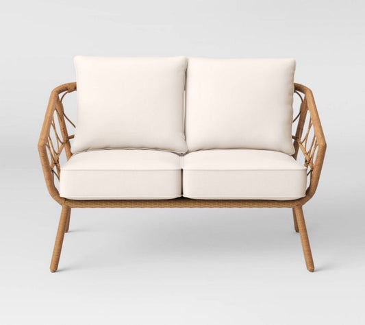 Britanna Outdoor Patio Loveseat Natural - Threshold - Local Pickup Only