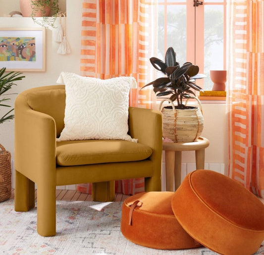 Linaria Fully Upholstered Velvet Accent Chair Mustard-Opalhouse designed with Junglow - Local Pickup Only