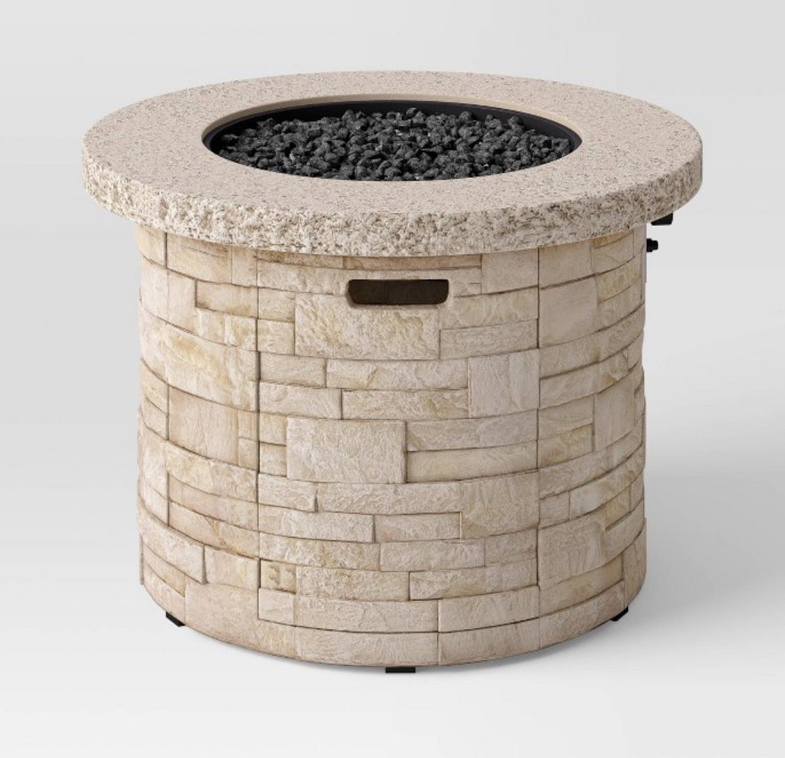 34” Stack Stone Liquid Propane Fire Pit Light Brown - Threshold-Local Pick Up Only