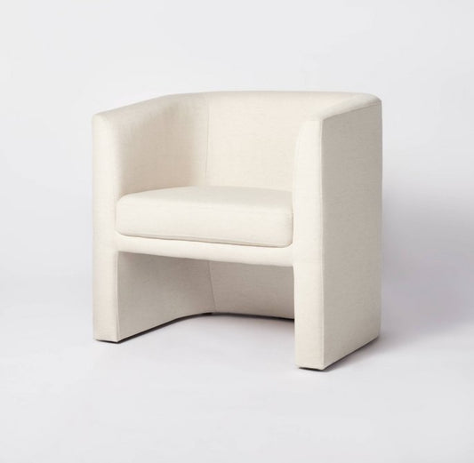 Vernon Upholstered Barrel Accent Chair Natural Linen: Chic, Comfortable Seating - Threshold designed with Studio McGee-Local Pick Up Only
